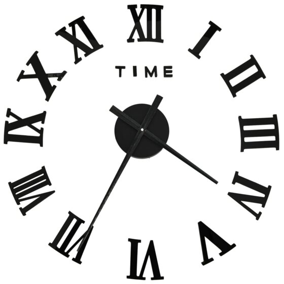 3D-Wanduhr Modernes Design Schwarz 100 cm XXL - 2