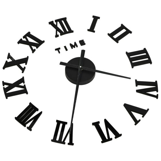 3D-Wanduhr Modernes Design Schwarz 100 cm XXL - 3