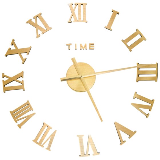 3D-Wanduhr Modernes Design Golden 100 cm XXL - 2