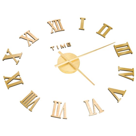 3D-Wanduhr Modernes Design Golden 100 cm XXL - 3