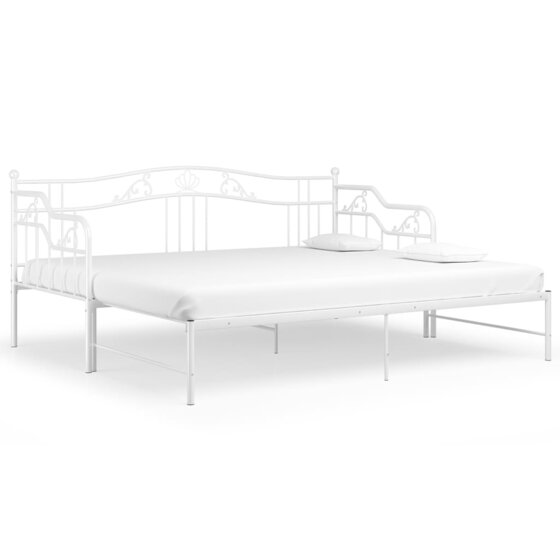 Ausziehsofa Bettgestell Weiß Metall 90x200 cm - 2