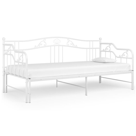 Ausziehsofa Bettgestell Weiß Metall 90x200 cm - 3