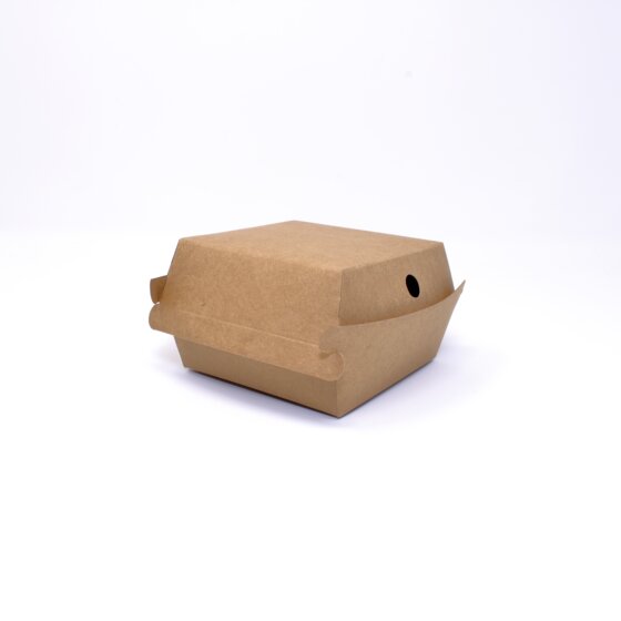 Kraftkarton mit hohem Klappdeckel für Mini Burger und Chicken Nuggets I toGo Burger | S - 50 Stück - 1