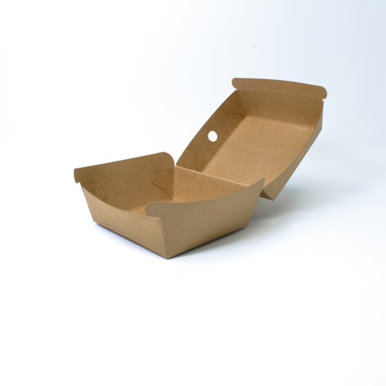 Kraftkarton mit hohem Klappdeckel für Mini Burger und Chicken Nuggets I toGo Burger | S - 50 Stück - 2