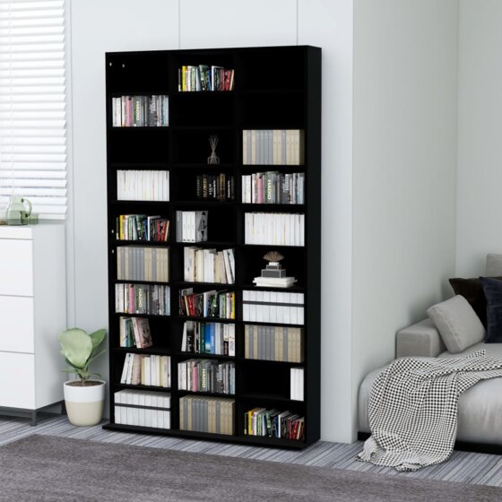 CD-Regal Schwarz 102x23x177,5 cm Spanplatte - 1