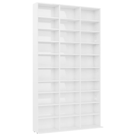 CD-Regal Hochglanz-Weiß 102x23x177,5 cm Spanplatte - 2