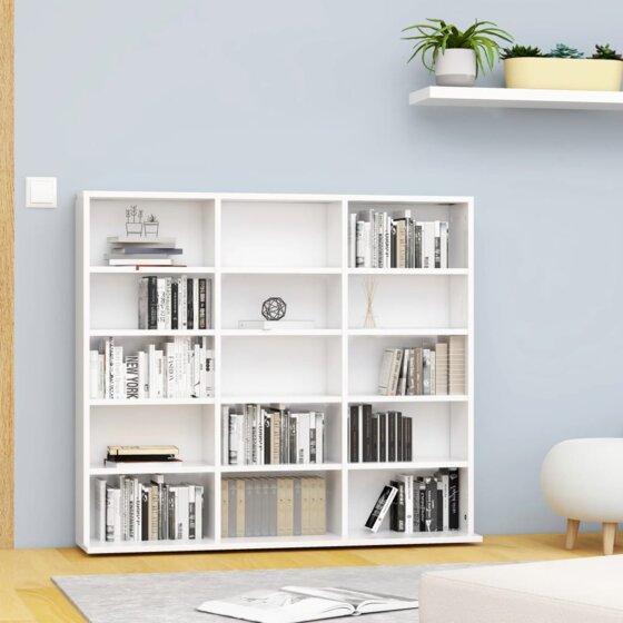 CD-Regal Weiß 102x23x89,5 cm Spanplatte - 1