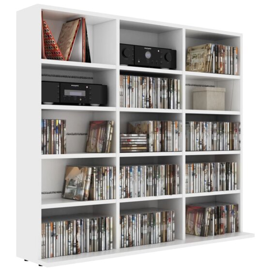 CD-Regal Weiß 102x23x89,5 cm Spanplatte - 3