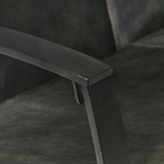 2-Sitzer-Sofa Grau Echtleder - 2