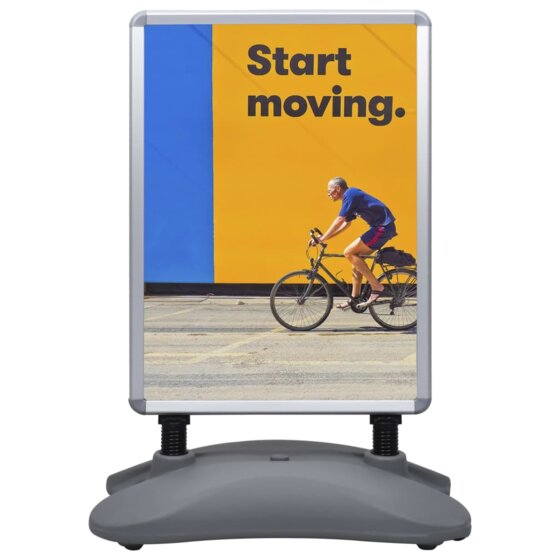 A1-Plakatständer Wasserbefüllbar Grau Aluminiumlegierung - 2