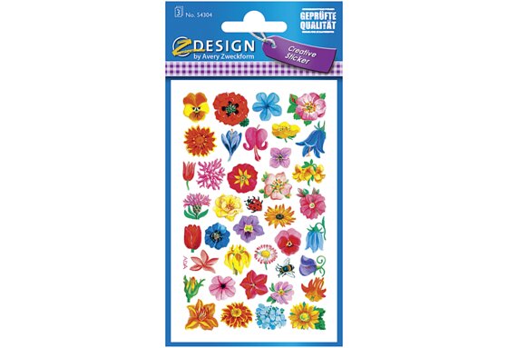 CRE Flower Sticker kl Blüten Papier 3Bg 54304 - 3