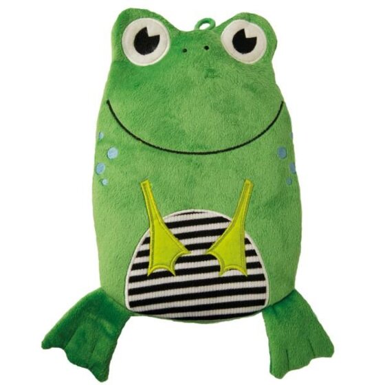 Hugo Frosch Kinder Öko-Wärmflasche 0,8 l mit Veloursbezug"Frosch" - 2