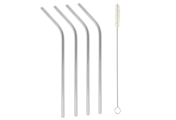 10er SET Metaltex 253181000 INOX Trinkhalme - geknickt - zu je 4 Stk. mit - 1