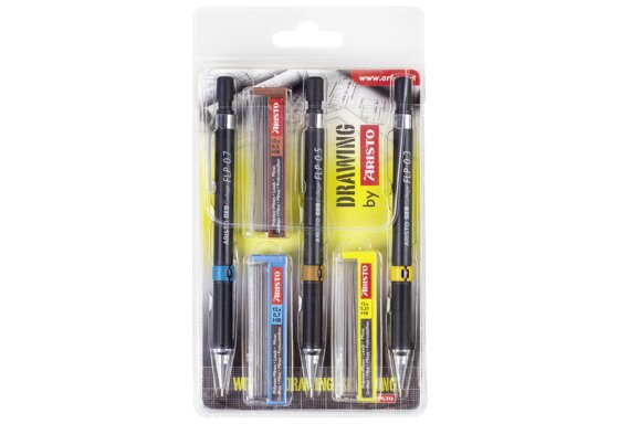 ARISTO Druckbleistift-Set 3 versch. Stärken+Ersatzminen - 2
