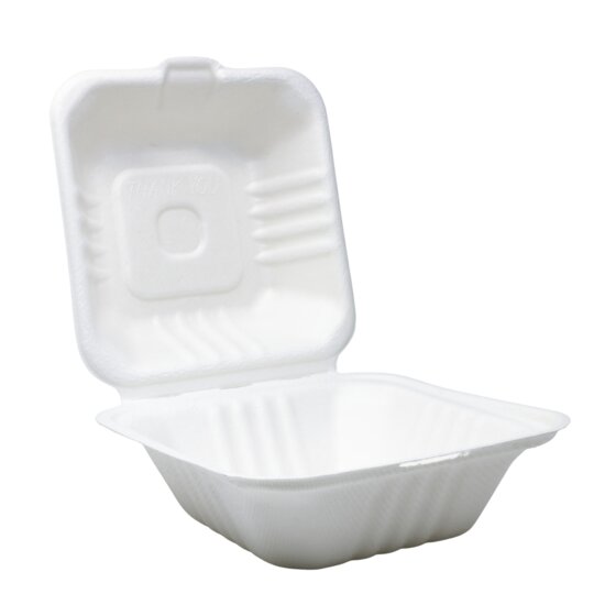 Burgerboxen Menübox To-Go Klappdeckel Mikrowellen-geeignet kompostierbar 32x15,4x4/4,2 cm x 50 - 2
