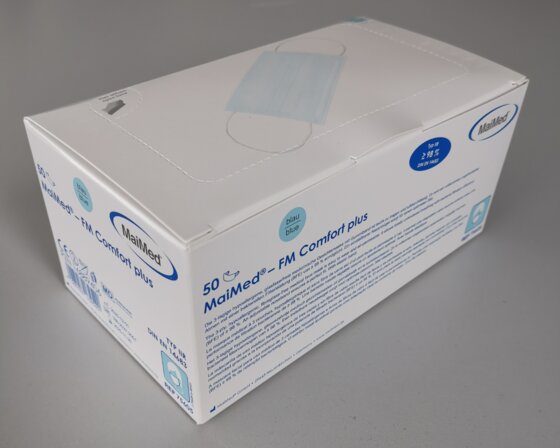 MAIMED- FM Comfort Plus, Maske 3-lagig medizinischer Mundschutz EN 14683 (Typ II