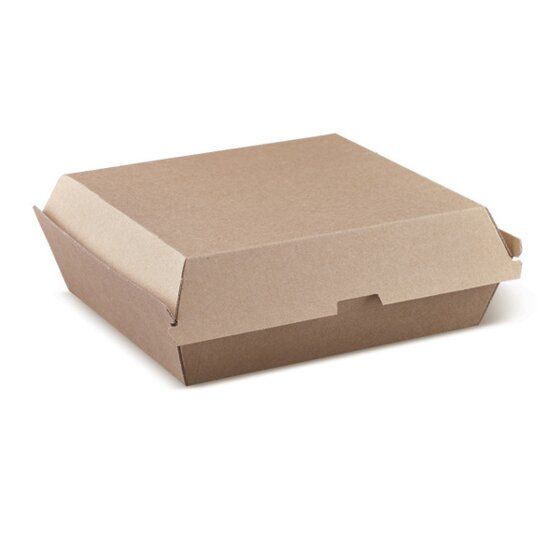 Take-away-Box - Behälter aus Wellpappe, braun, große Schachtel 178 x 160 x 75mm - 150 Stück