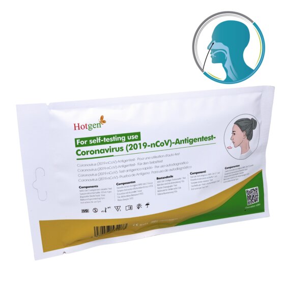 Hotgen Novel Coronavirus Selbsttest SARS-CoV-2 Antigentest Kit 1er Pack - CE0123 Nasal - 1