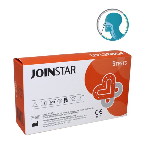 Corona-Laientest, Selbsttest für Zuhause Joinstar 5 St. SARS-CoV-2 - Kurzer Nasenabstrich CE 1011 - 3