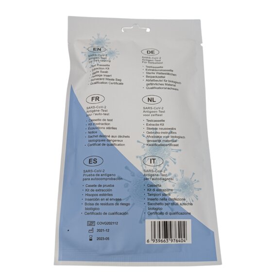 SEJOY Antigentest Selbsttest Corona - Kurzer Nasenabstrich CE1434 1er Softpack Multilingual - 2