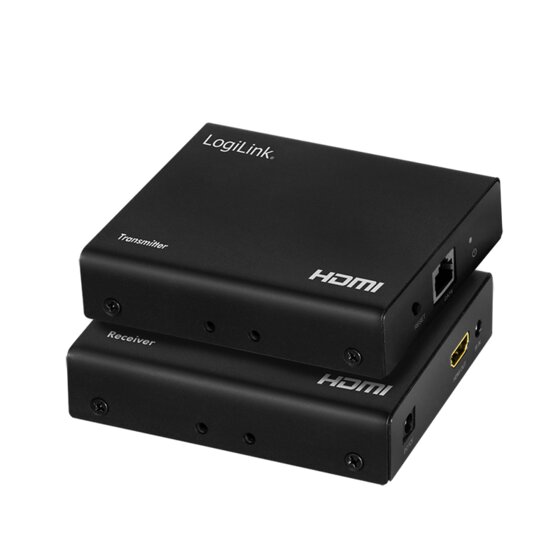 LogiLink HDMI-Extender/Splitter-Set over LAN, 70 m, 1x2-Port, 4K/60 Hz, HDR, IR, POC - 1