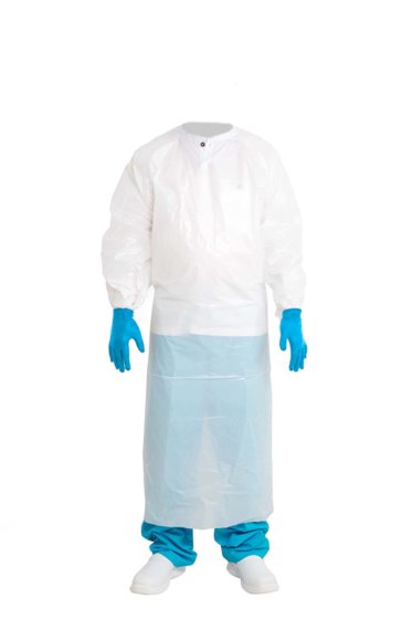 Einweg Schutzkittel Malschürze Protect – Coat 180 x 130 wasserdicht, HACCP, weiß - 2