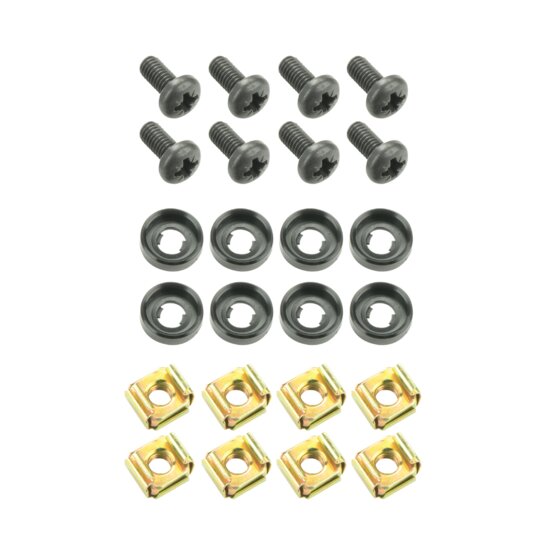 8er Set Schrauben M6 x 12 mm mit Käfigmutter und Unterlegscheibe im Beutel