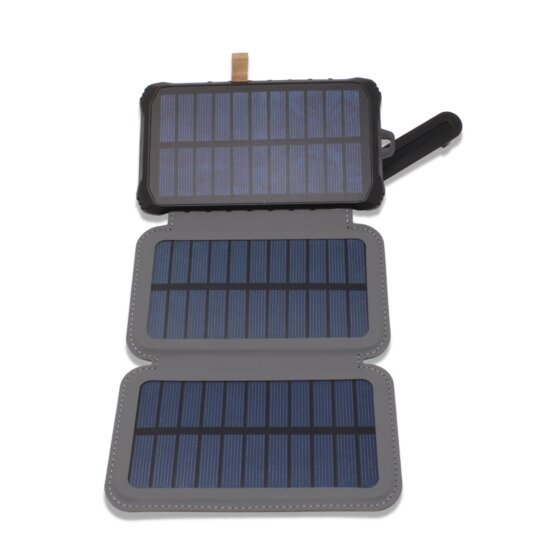 Tragbarer solarbetriebener Handkurbel-Generator Dynamo-Power Bank mit LED-Taschenlampe 0,4-3 Watt - 1