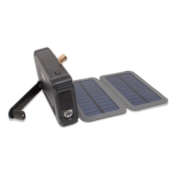 Tragbarer solarbetriebener Handkurbel-Generator Dynamo-Power Bank mit LED-Taschenlampe 0,4-3 Watt - 2