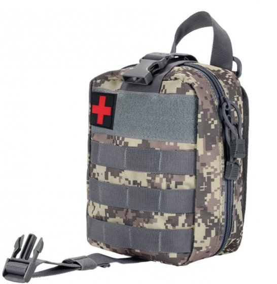 First Aid Kit Verbandstasche, DIN 13164 Erste Hilfe Notfalltasche Camouflage grau (34-teilig) - 3