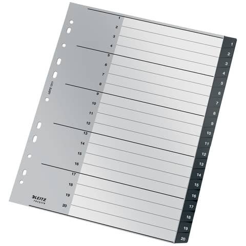 1211 Ordnerregister Recycle - 1-20, A4 extra breit, PP, 20 Blatt,