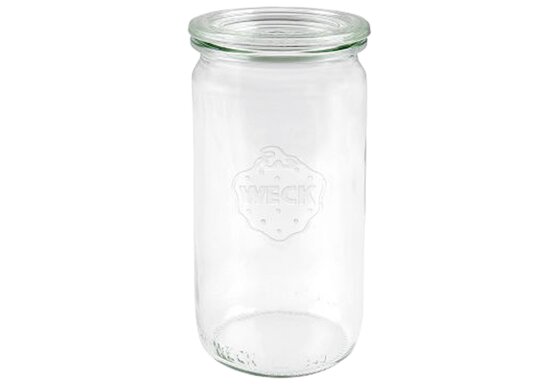 6 Weck Einkochgläser 340ml Zylinderglas RR60 mit Glasdeckel im Original Weck Karton (Mit