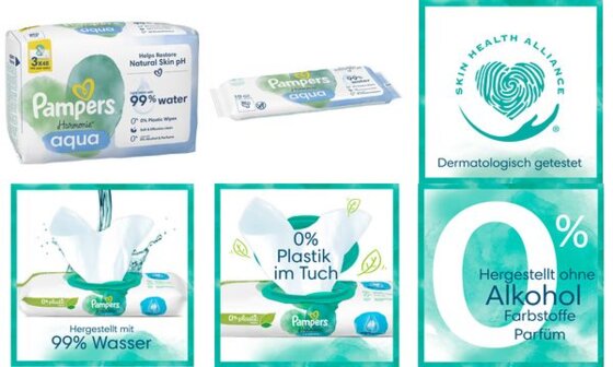 Pampers Harmonie Feuchttücher aqua, 3er Pack (6430842)