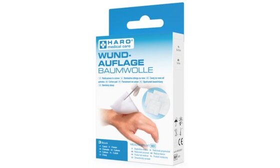 HARO Wundauflage, aus Baumwolle, weiß, 3er Pack (53600087)