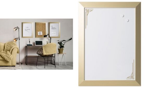 Bi-Office Design-Weißwandtafel Kamashi, 600 x 450 mm, gold (70030185)