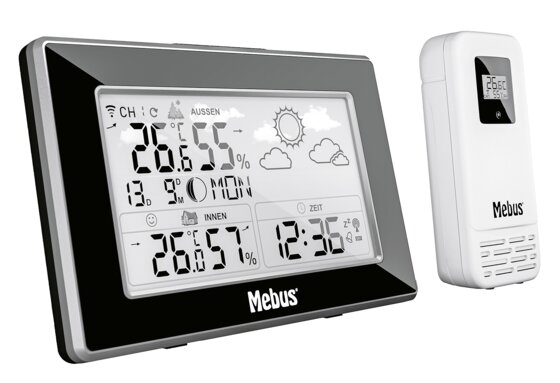 MEBUS Funk-Wetterstation 15x9,6x2,2cm - 1