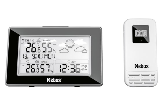 MEBUS Funk-Wetterstation 15x9,6x2,2cm - 2