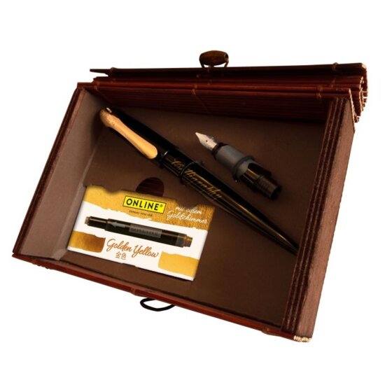 Kalligrafie Set Black Rose Best Writer Air inkl Tinte Golden Yellow